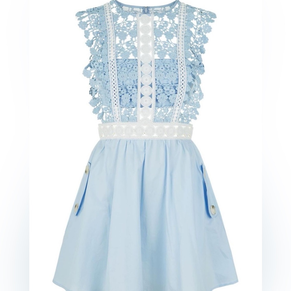 Self-Portrait Lace Panel Mini Dress